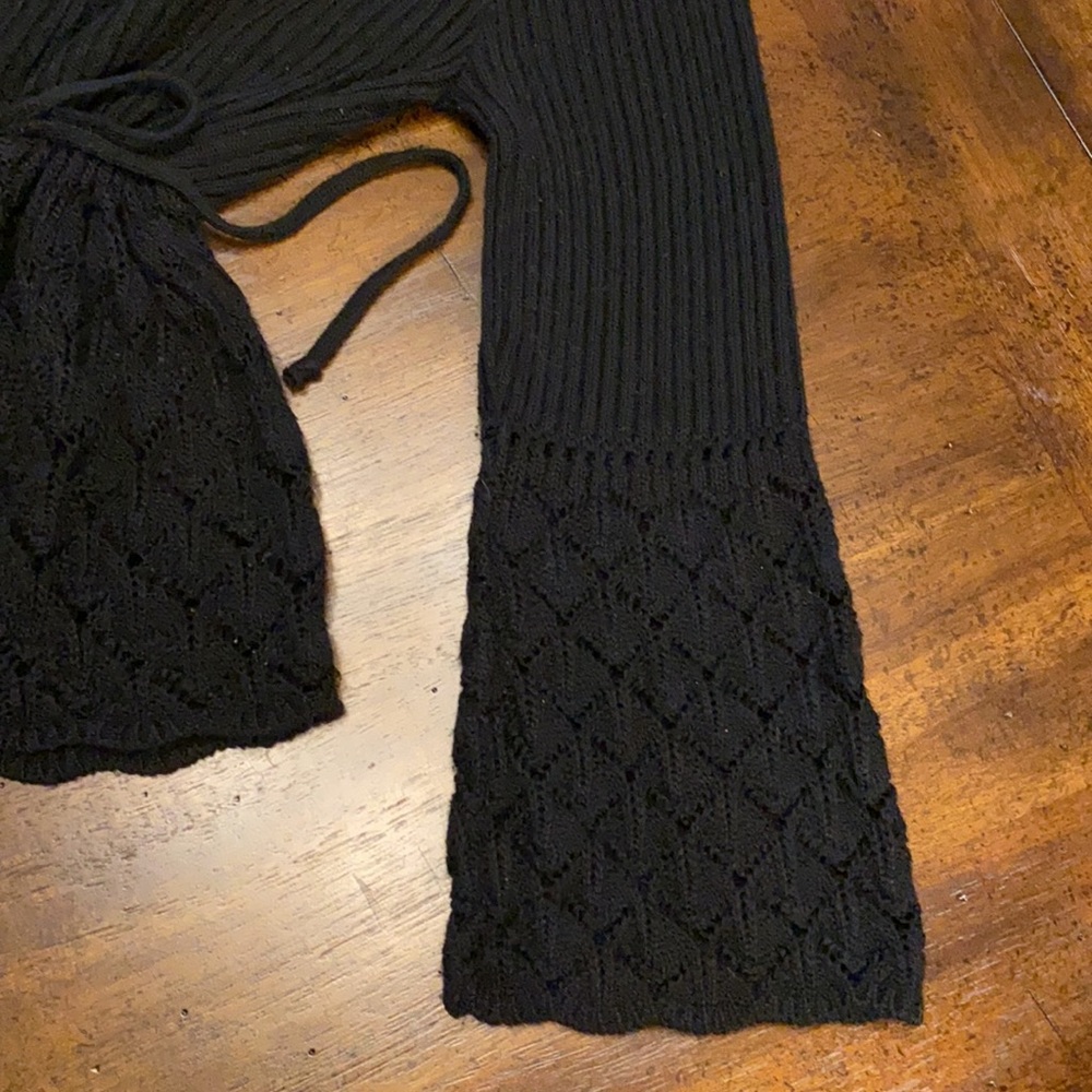 It's Our Time beautiful black sweater w/tie waist